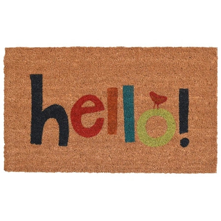 Configuracion Colorful Hello Rectangular Doormat - Multi Color - 17in. x 29in. CO3360054